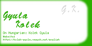 gyula kolek business card